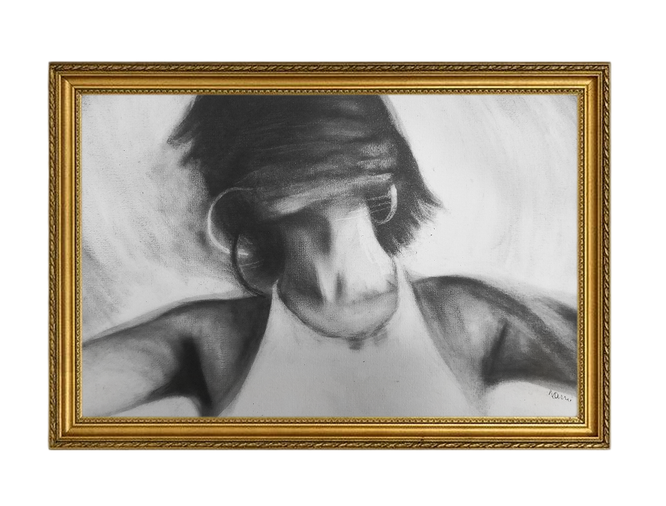 Wide charcoal sketch
